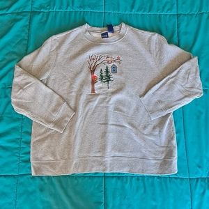Embroidered Basic Editions Winter Scene Sweater